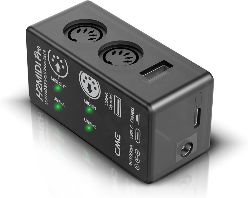 C M E H2MIDI Pro – Advanced USB Host MIDI Interface with Router, Filter, Mapper, Future-Proof 32-Bit Processor, Dual Power Mode – Minimal Size, Maximum Features for Guitarists & Producer - Image 1